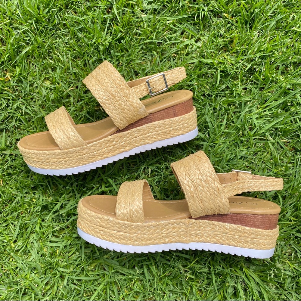 Straw Platform Espadrille Sandals - Picture 4 of 5